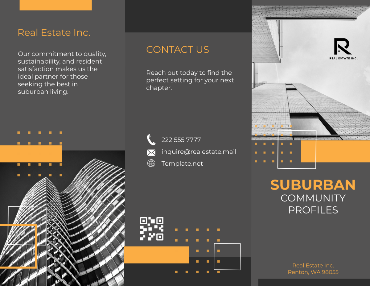 Free Suburban Community Profiles Brochure Template