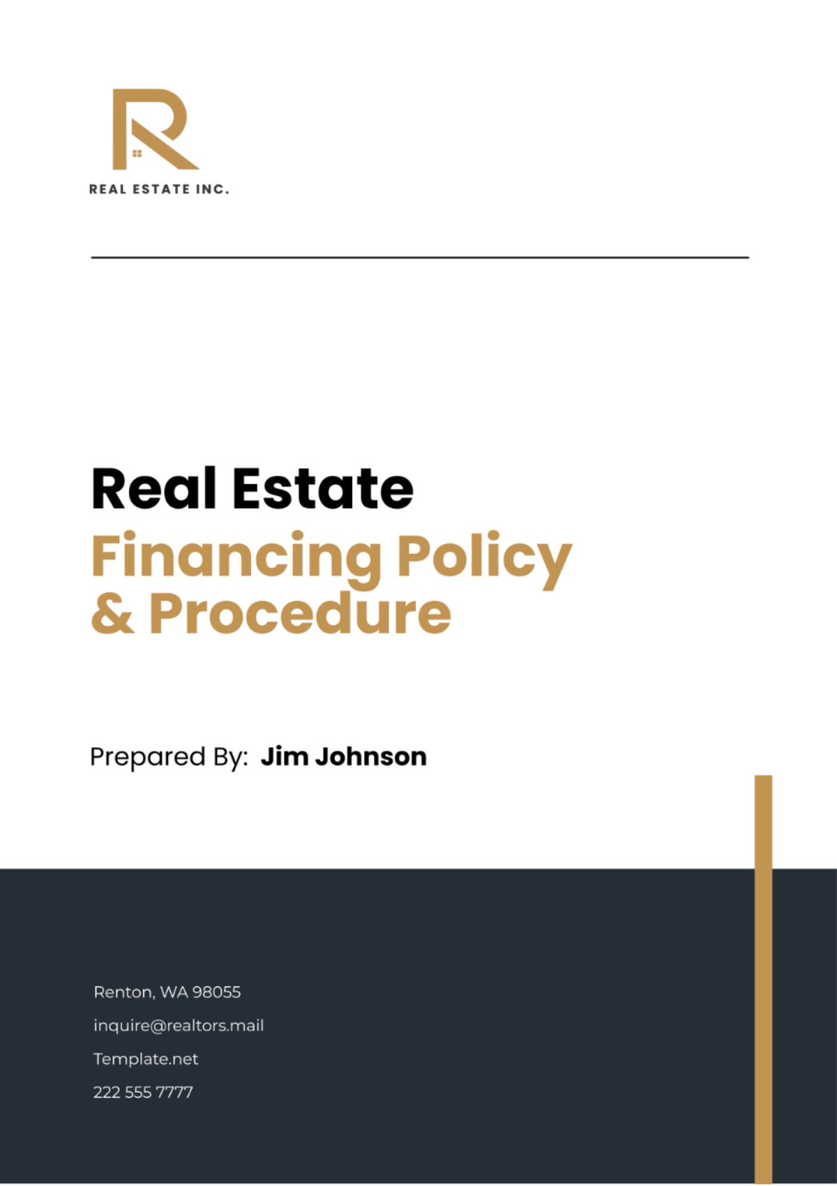 Free Real Estate Financing Policy & Procedure Template to Edit Online