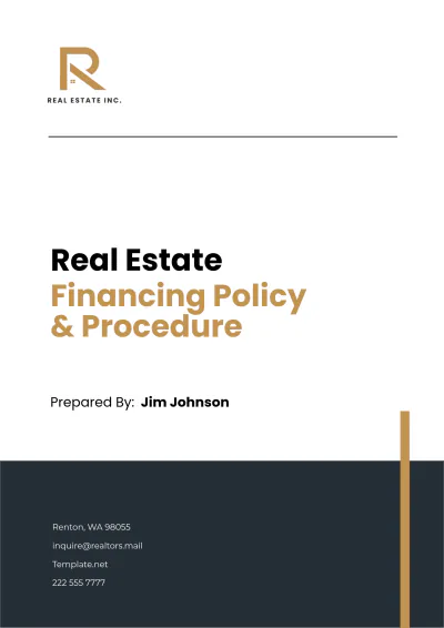 Free Real Estate Financing Policy & Procedure Template to Edit Online