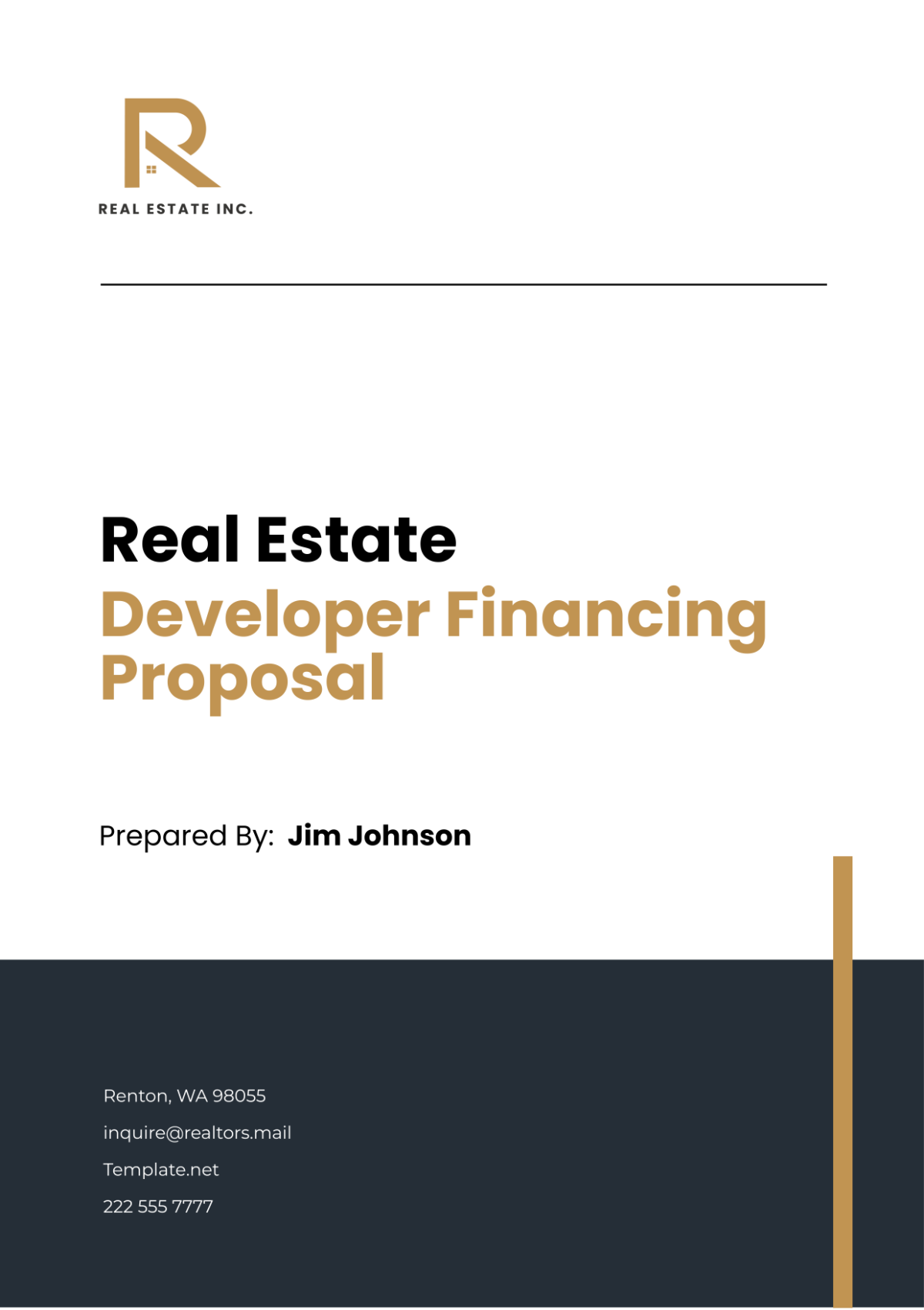 Real Estate Developer Financing Proposal Template