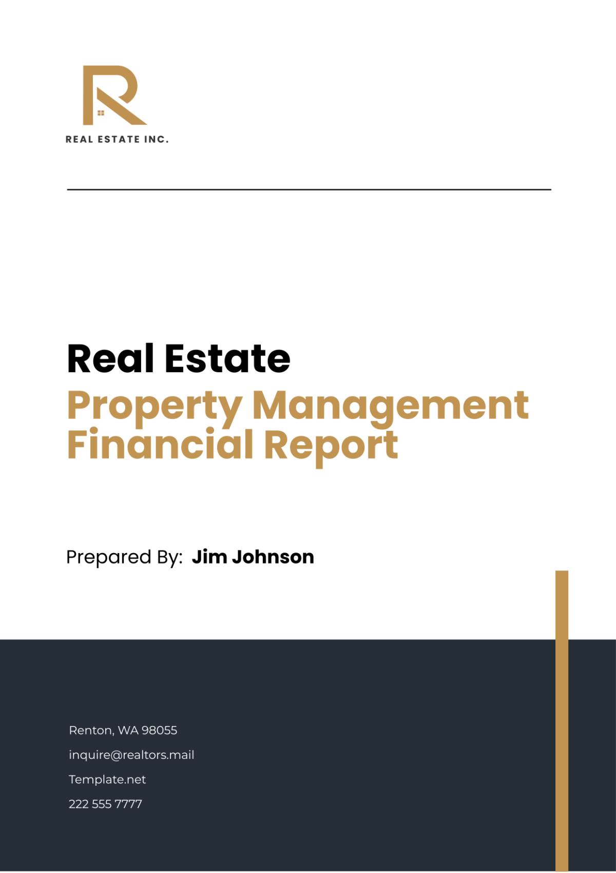 Real Estate Property Management Financial Report Template