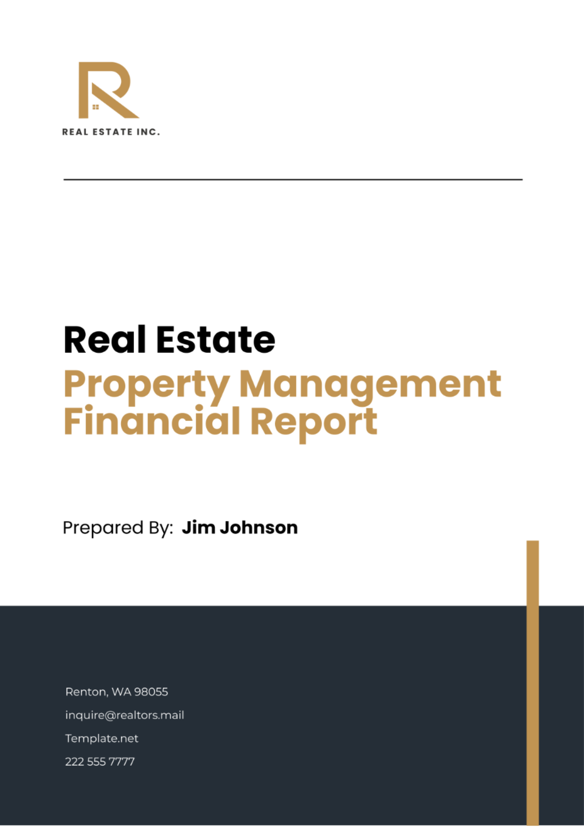 Real Estate Property Management Financial Report Template - Edit Online & Download