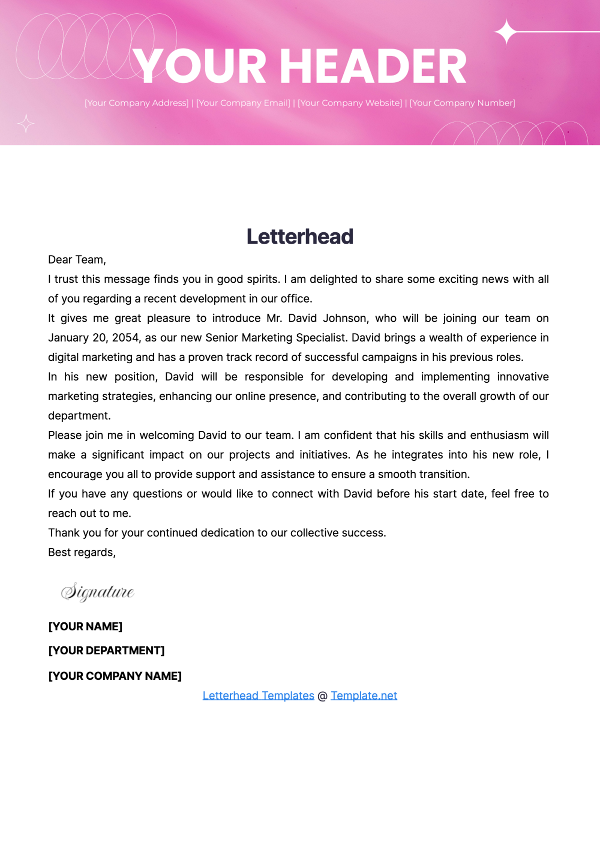 Letterhead Template - Edit Online & Download