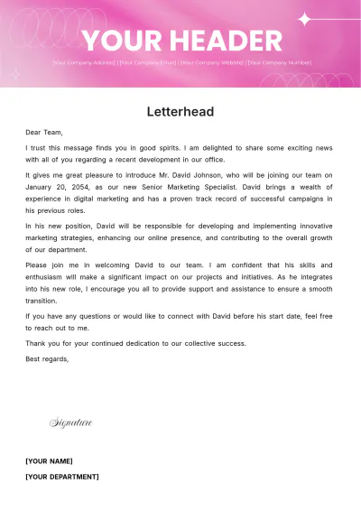 Free Letterhead Template to Edit Online