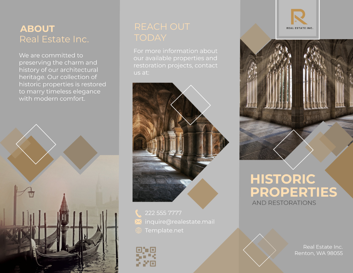 Free Historic Properties and Restorations Brochure Template