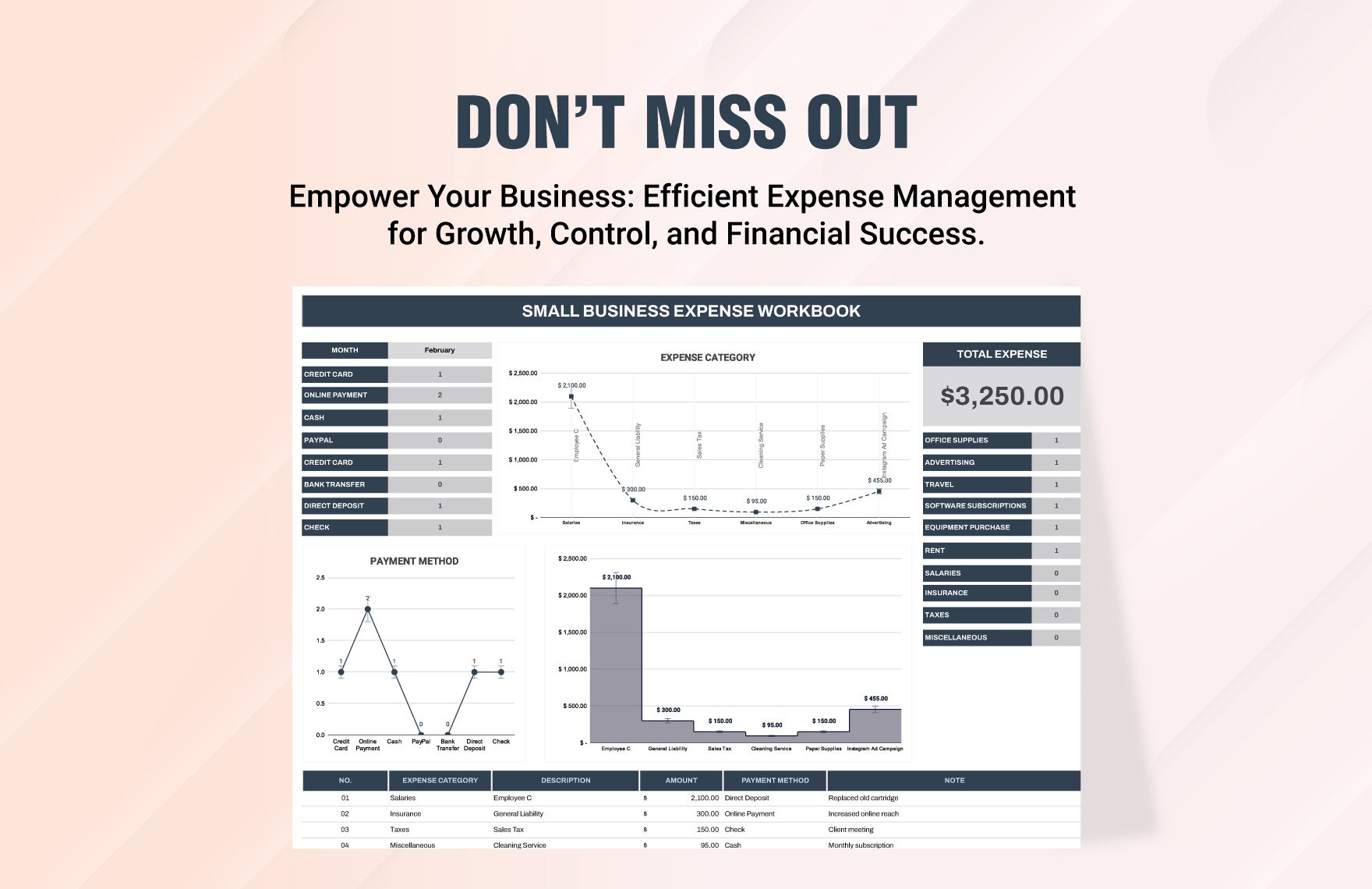 Small Business Expense Workbook Template