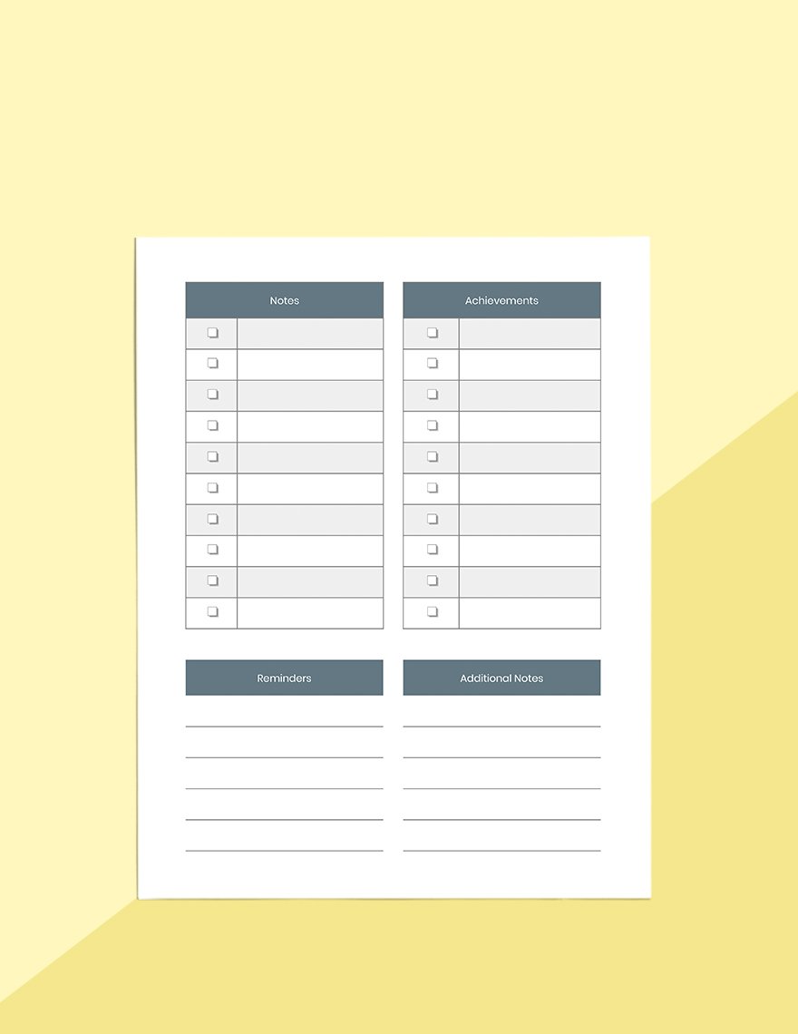 90 Days Planner Template