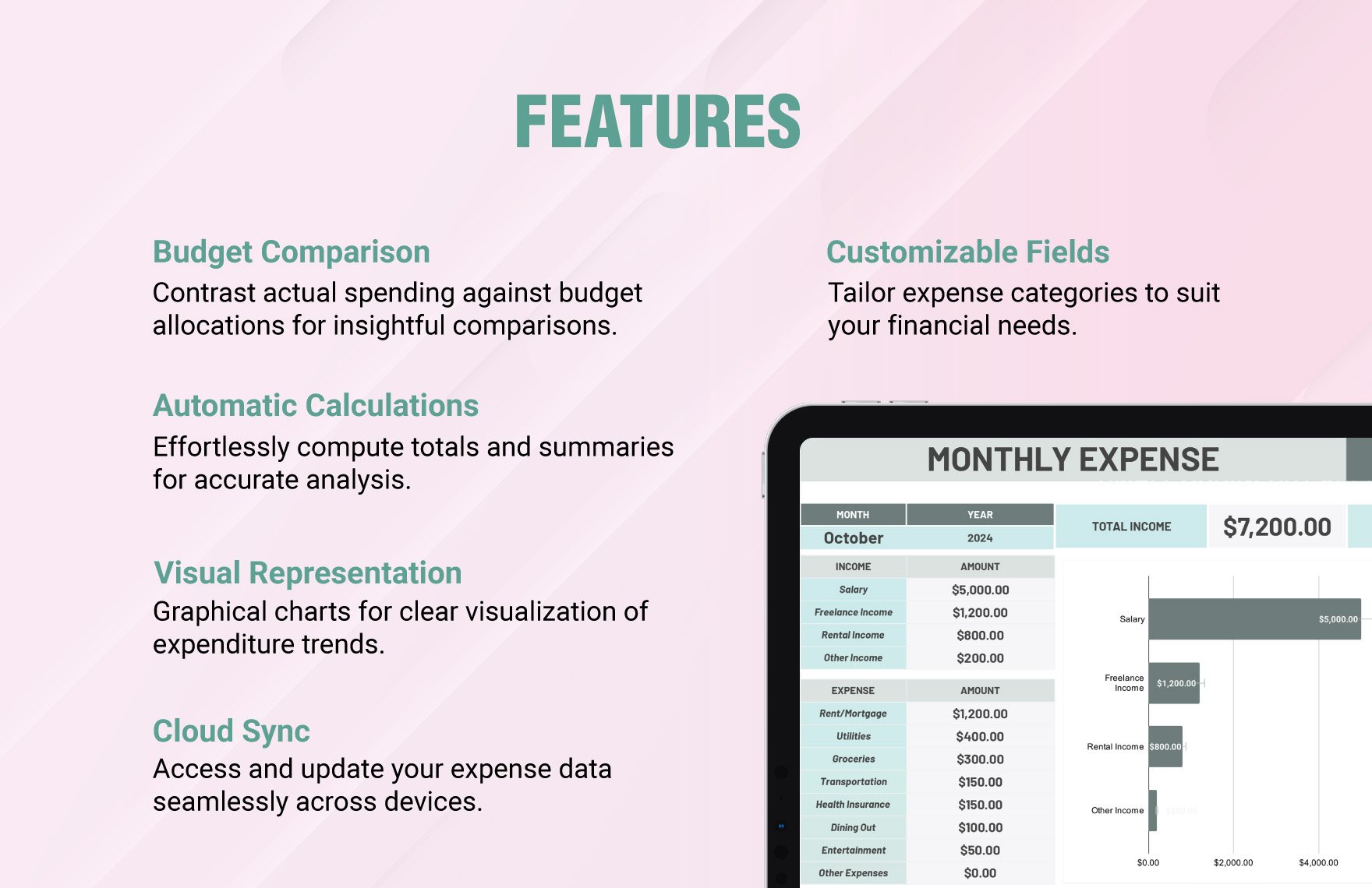 Monthly Expense Workbook Template