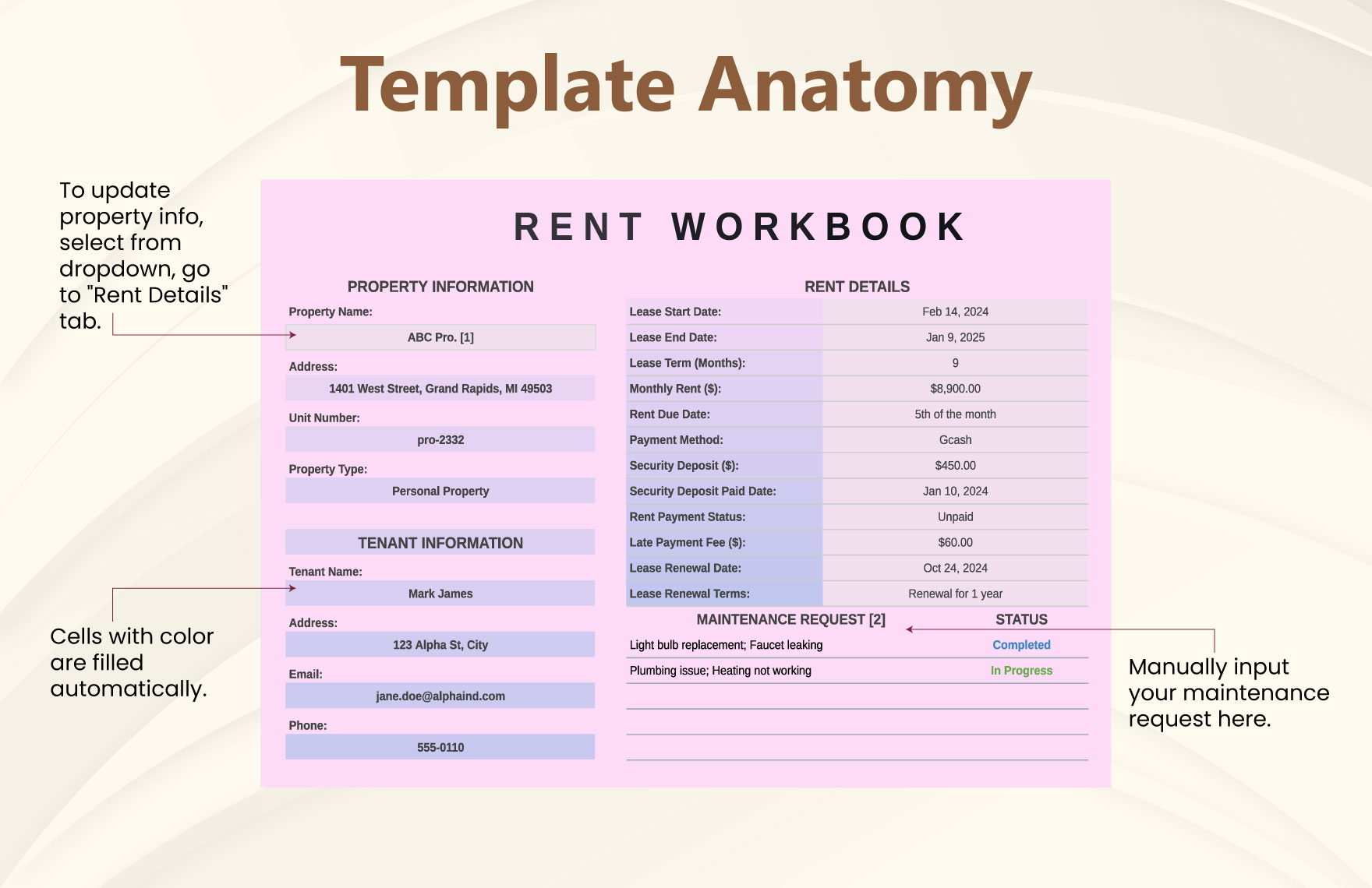 Rent Workbook Template