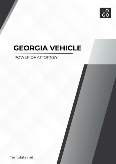 Free Georgia Vehicle Power of Attorney Template to Edit Online