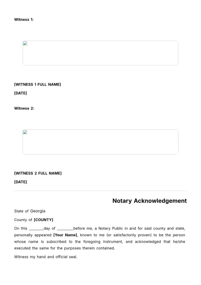 Free Georgia Vehicle Power of Attorney Template to Edit Online
