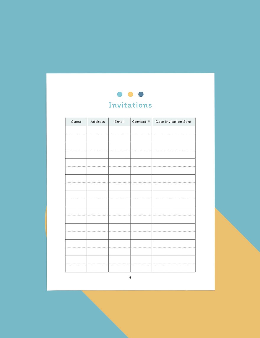 Creative Baby Shower Planner Template
