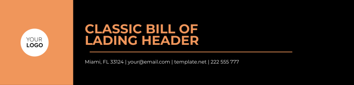 Classic Bill of Lading Header Template