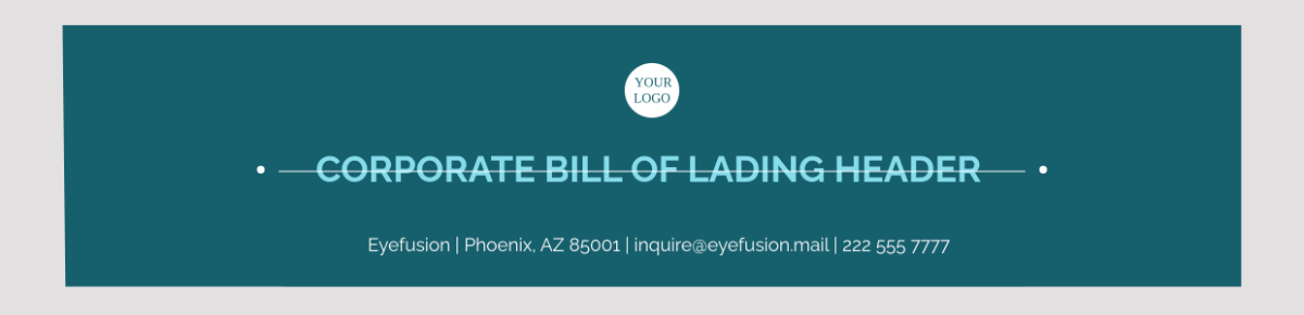 Corporate Bill of Lading Header