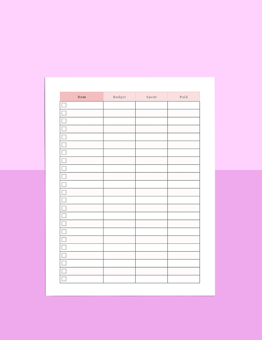 Wedding To Do Planner Template