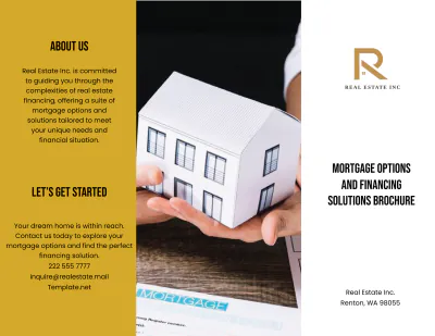 Free Mortgage Options and Financing Solutions Brochure Template to Edit Online