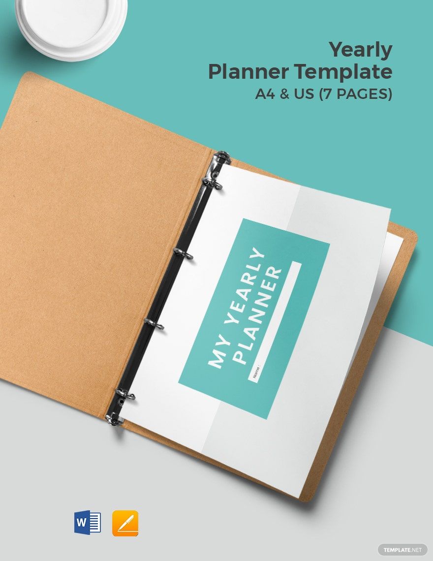 Yearly Planner Template in Word, Google Docs, PDF, Apple Pages