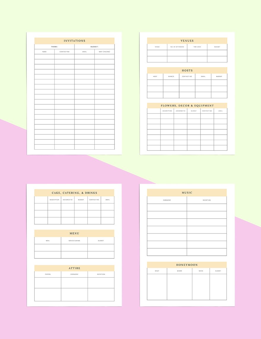 Checklist Wedding Planner Download