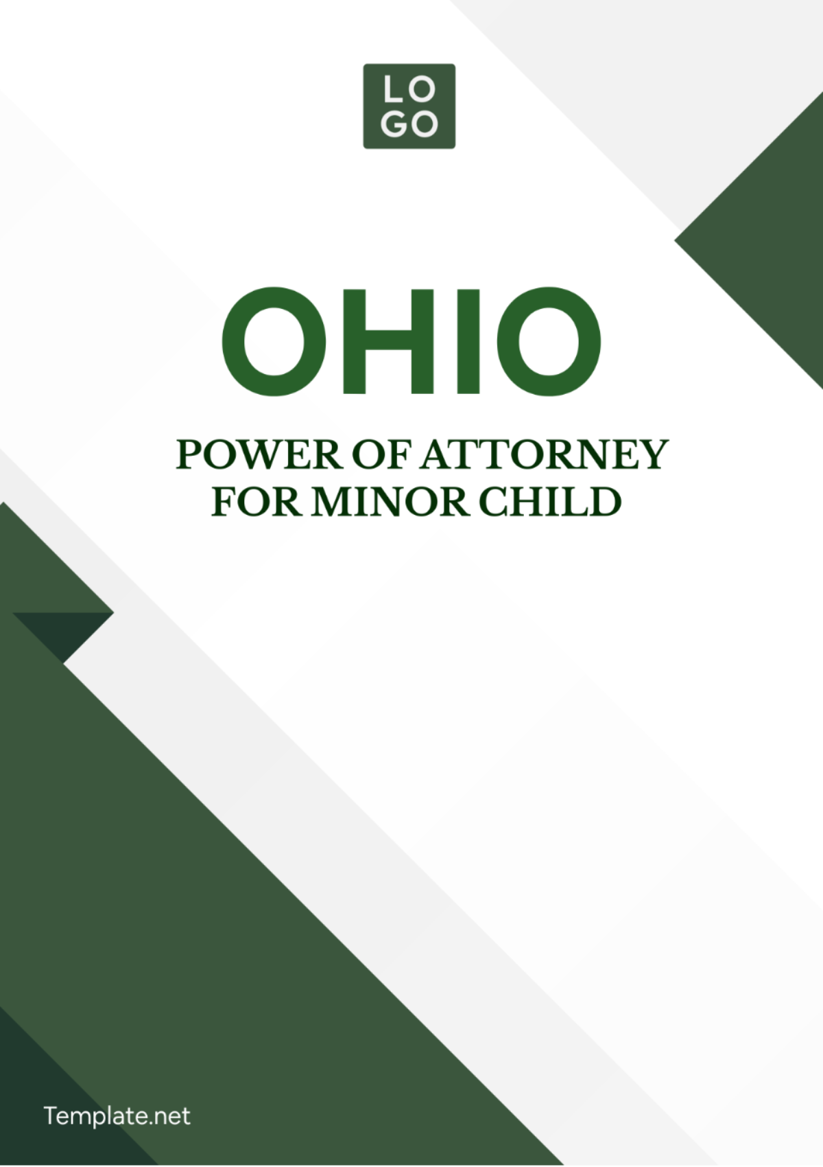Ohio Power of Attorney For Minor Child Template