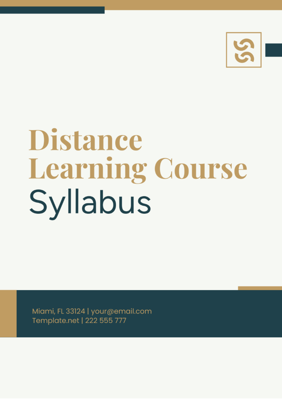 Distance Learning Course Syllabus Template