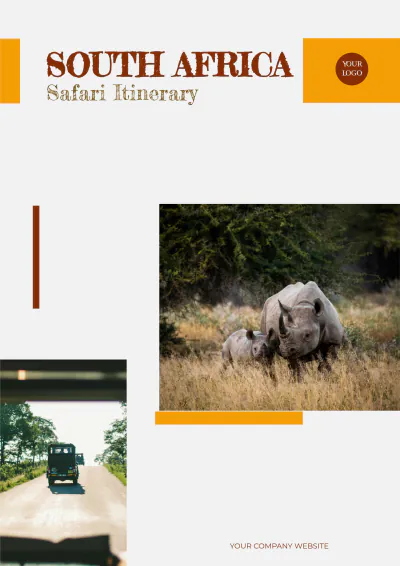 Free South Africa Safari Itinerary Template to Edit Online