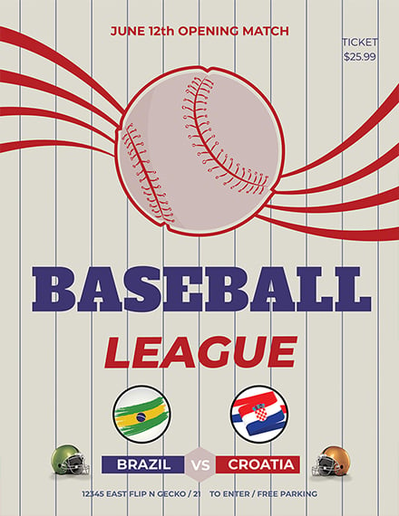 baseball flyer template 1x