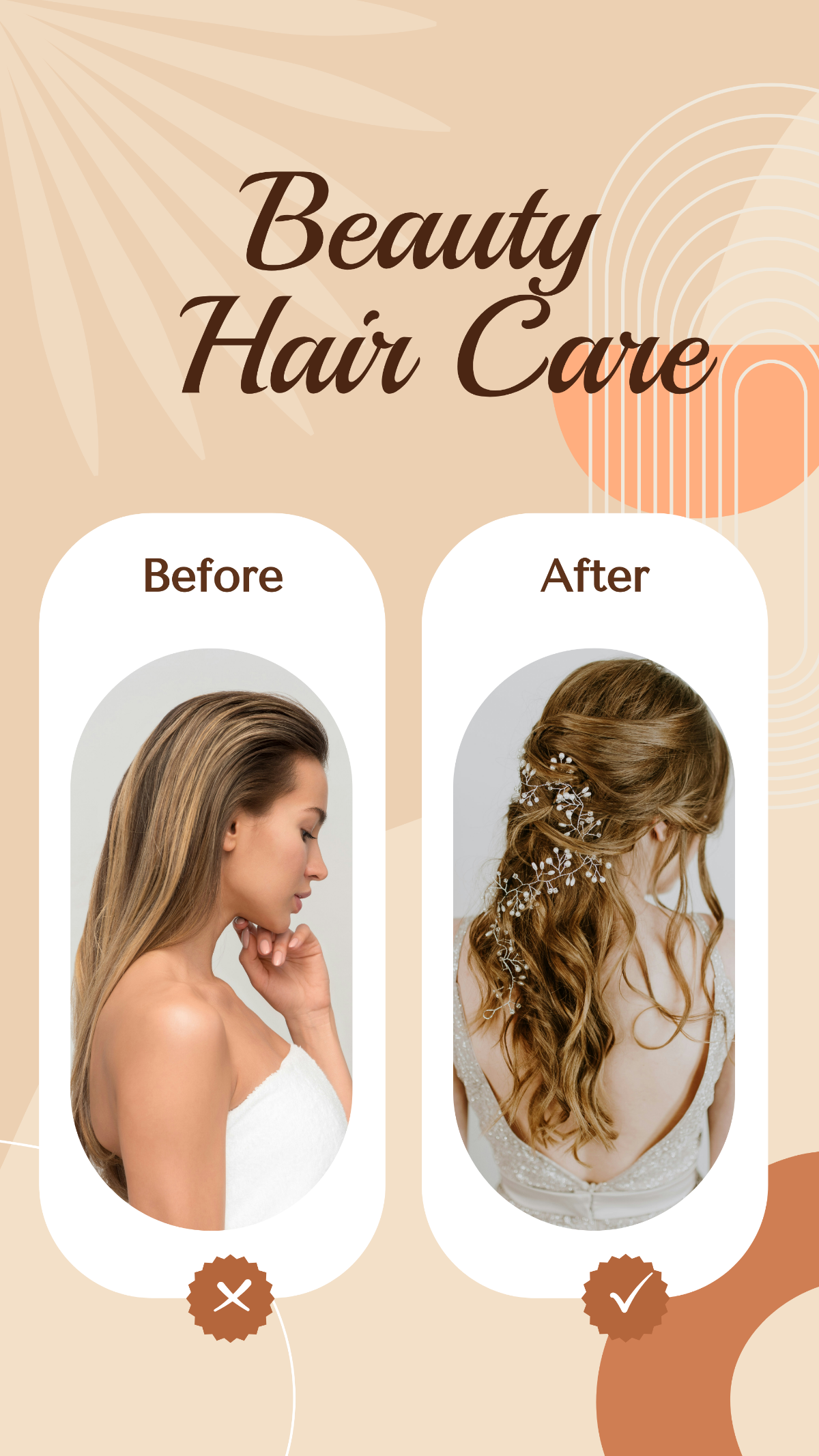 Beauty Hair Care Before and After Instagram Post Template