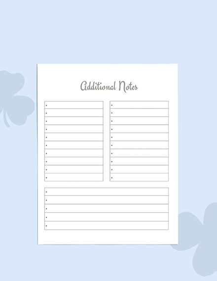 Blank Planner template Example