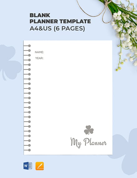 Blank Planner template