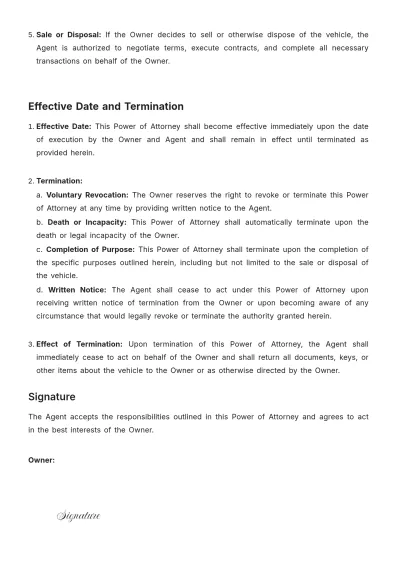 Free Idaho Vehicle Power of Attorney Template to Edit Online
