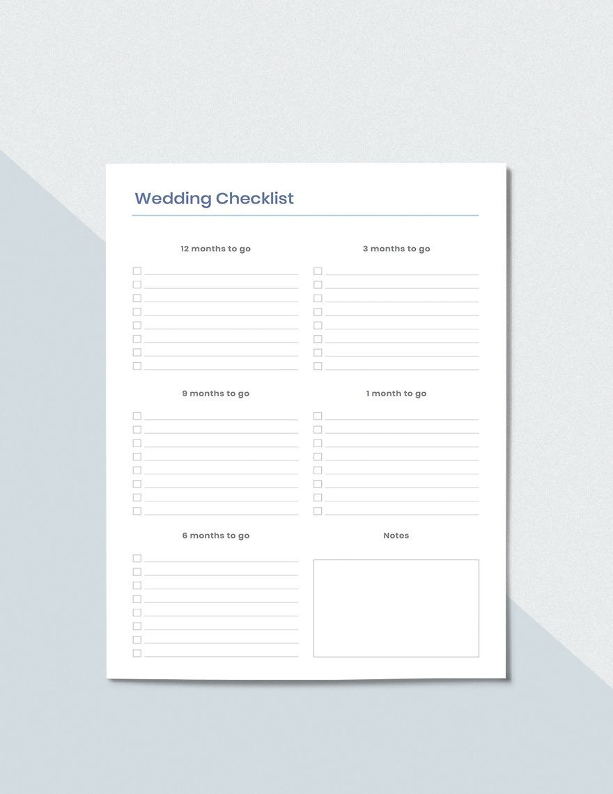 Sample Wedding To Do Planner Template