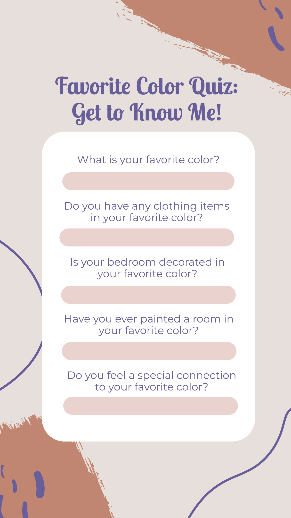 Get to Know Me Favorite Color Quiz Instagram Post