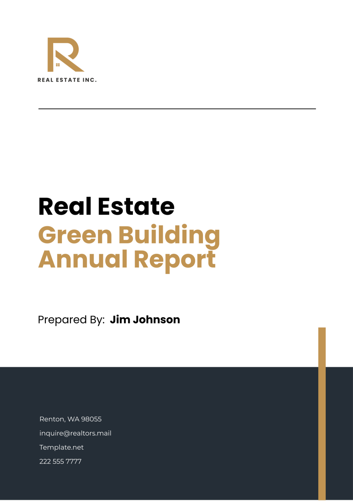 Real Estate Green Building Annual Report Template