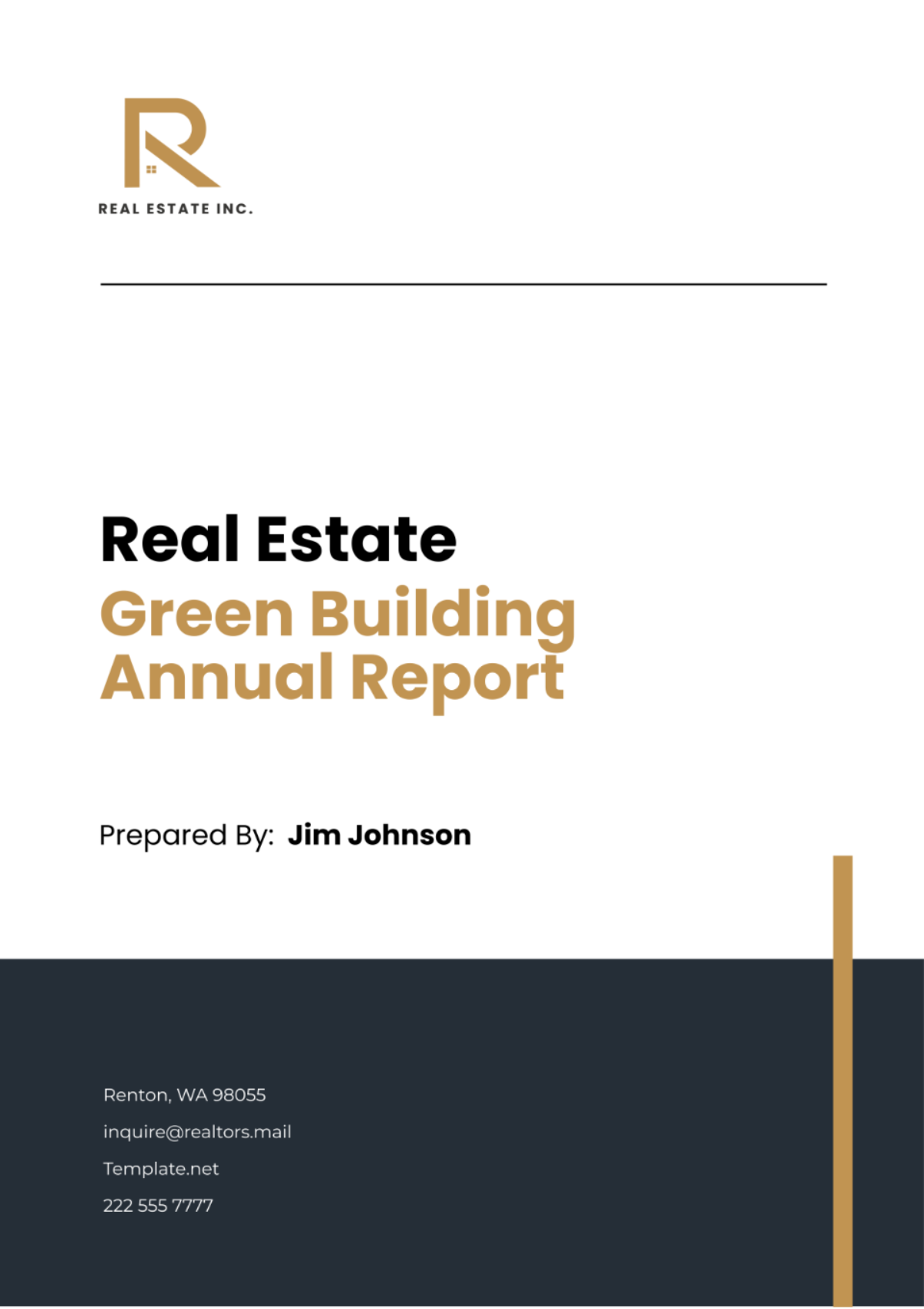 Real Estate Green Building Annual Report Template - Edit Online & Download