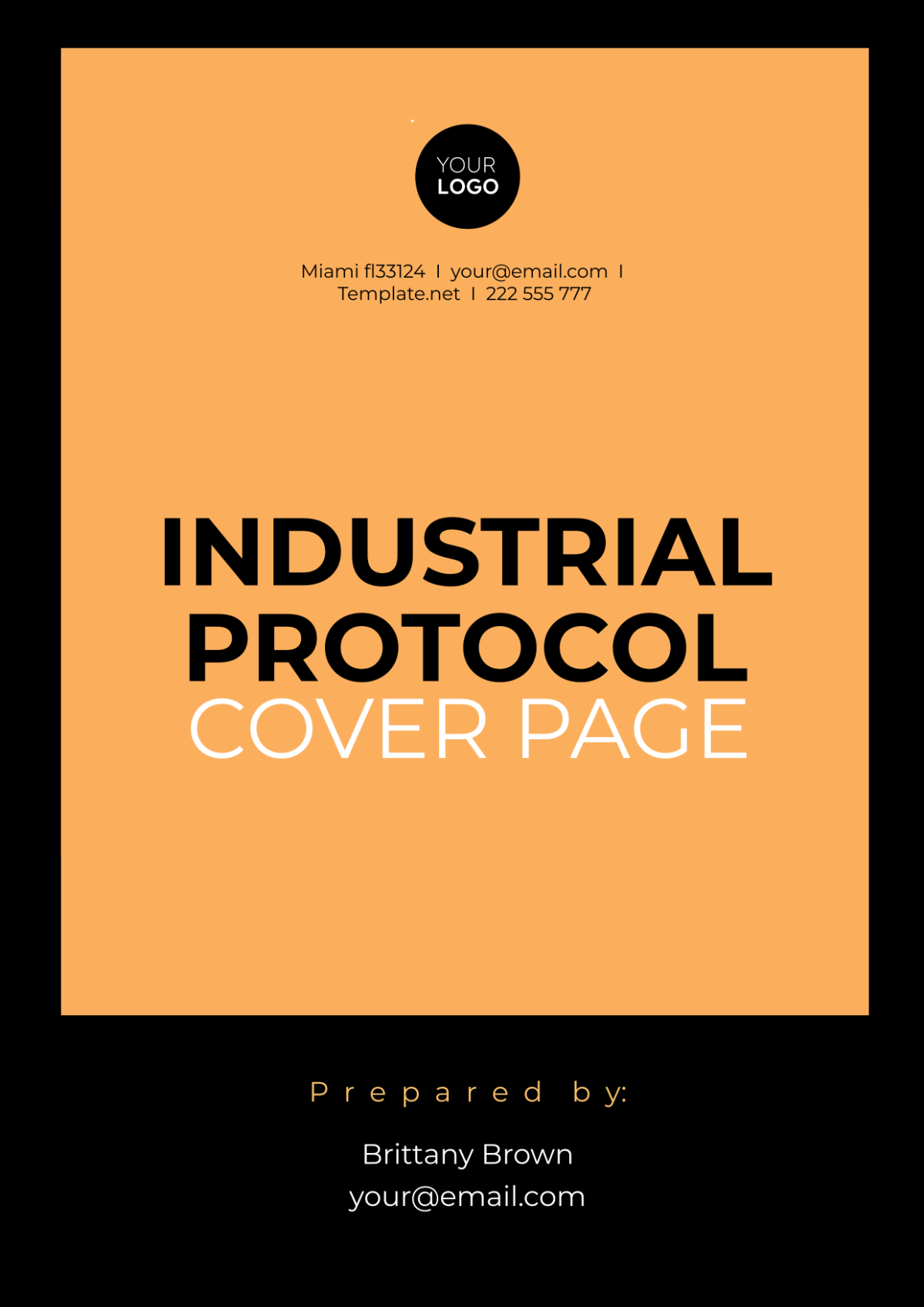 Industrial Protocol Cover Page Template
