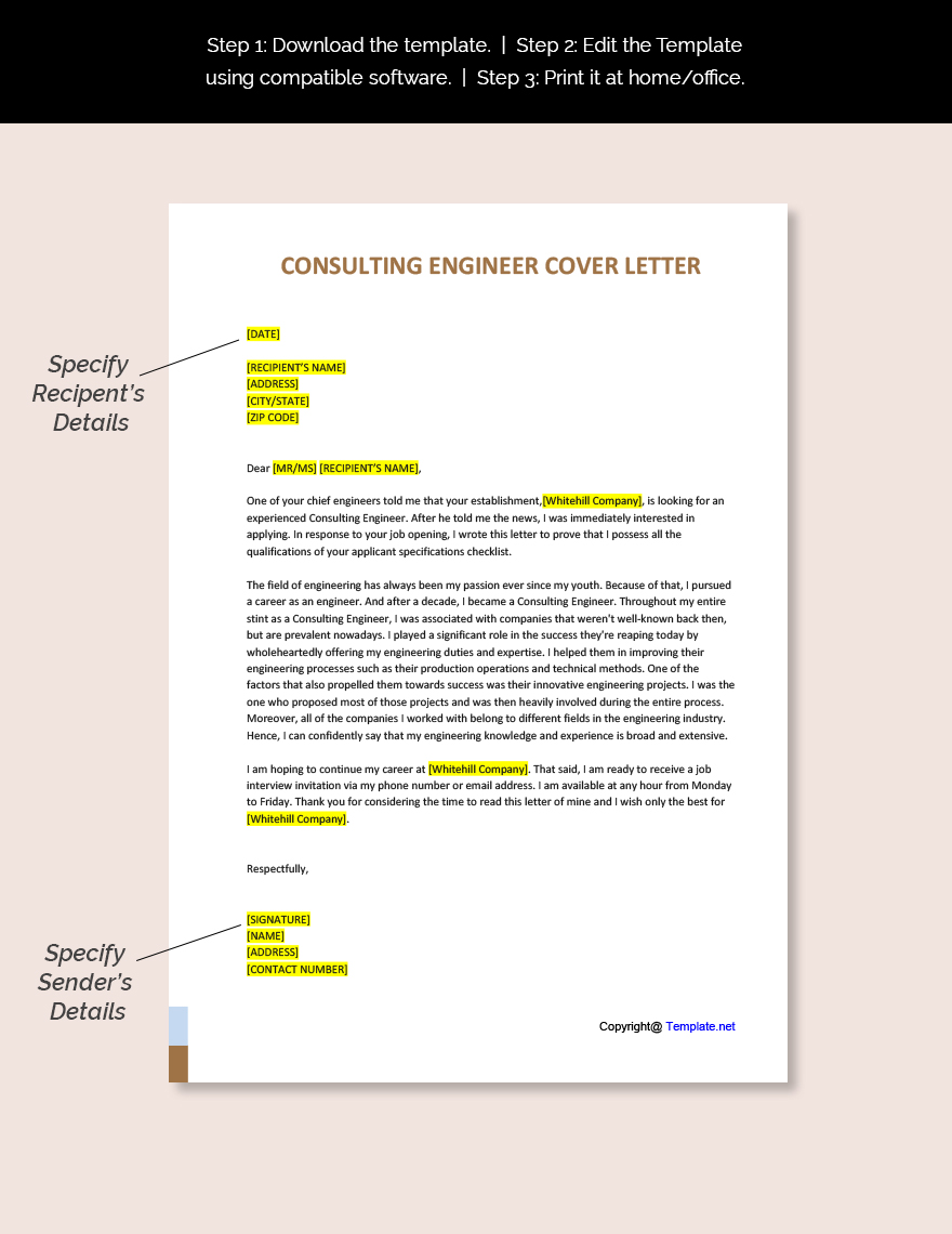 Consulting Engineer Cover Letter Template