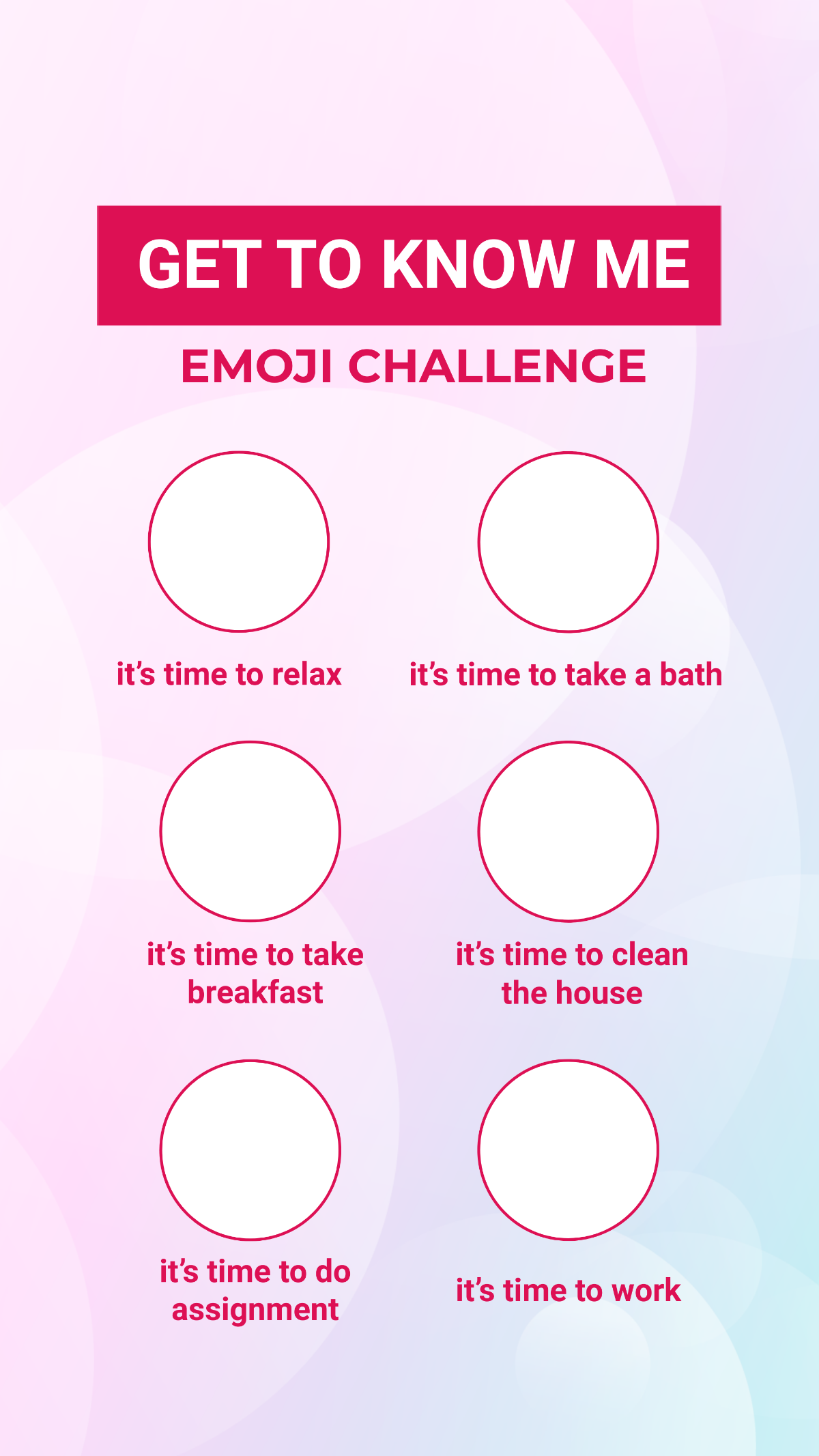 Free Get to Know Me Emoji Challenge Instagram Story Template