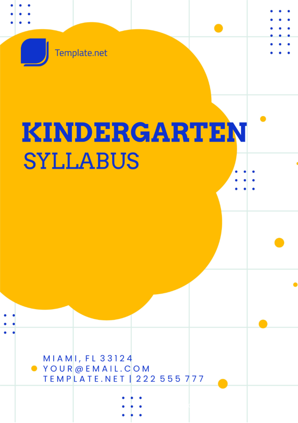Kindergarten Syllabus Template