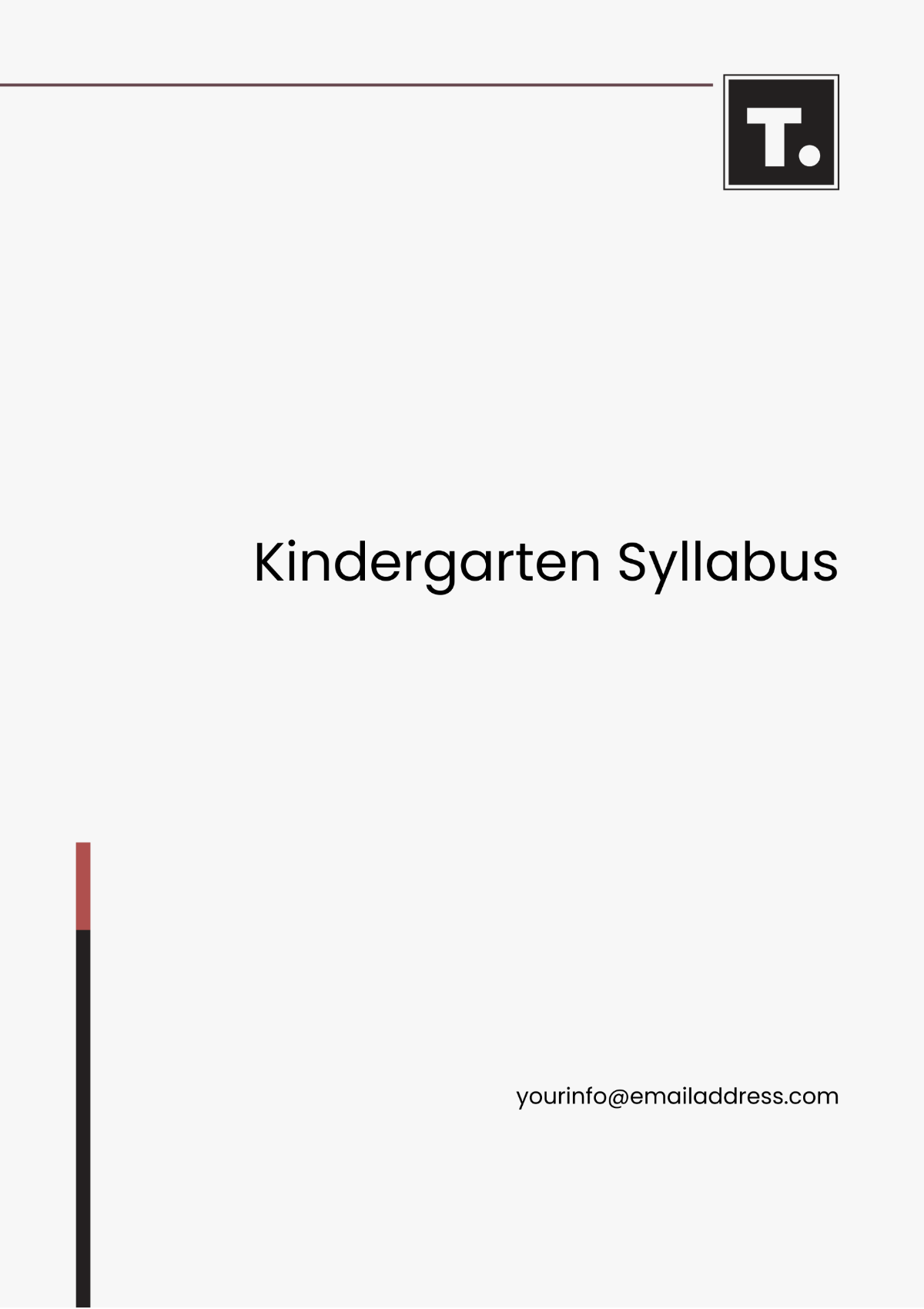 Simple Kindergarten Syllabus Template - Edit Online & Download