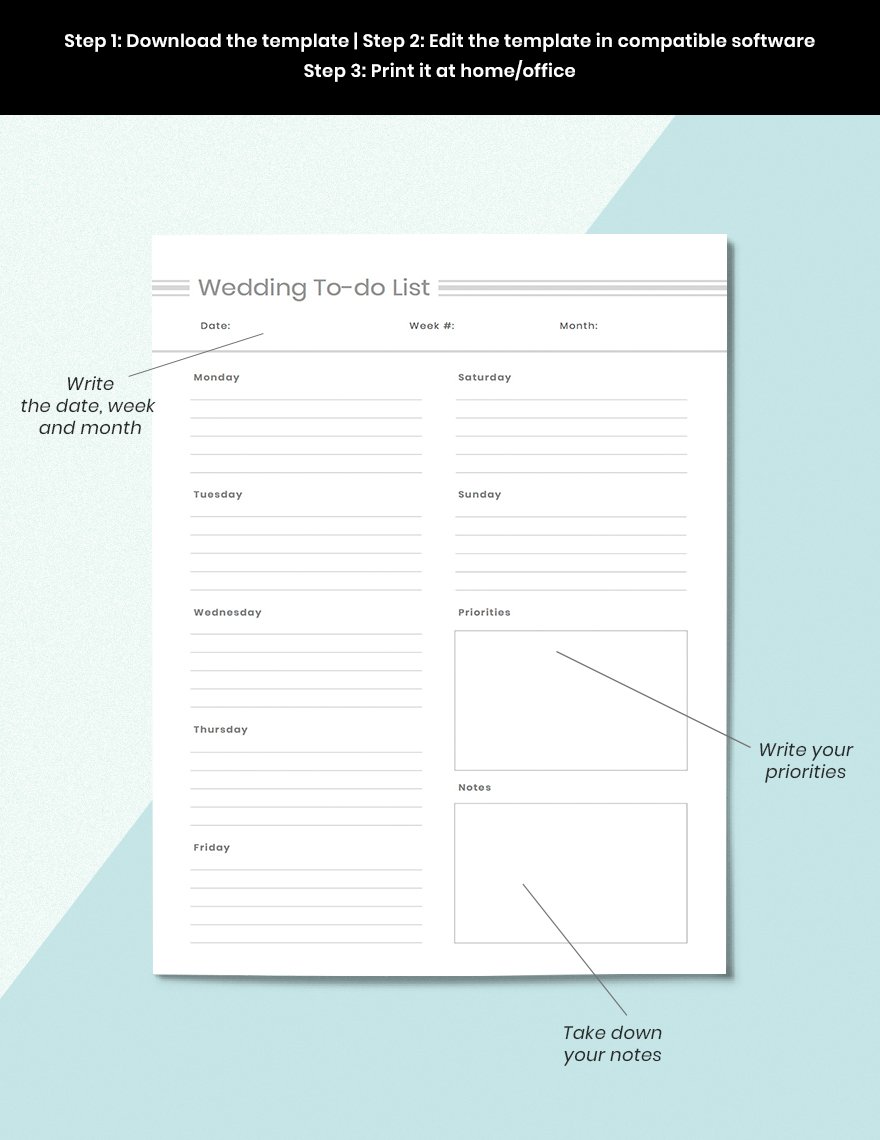 Sample Digital Wedding Planner Template
