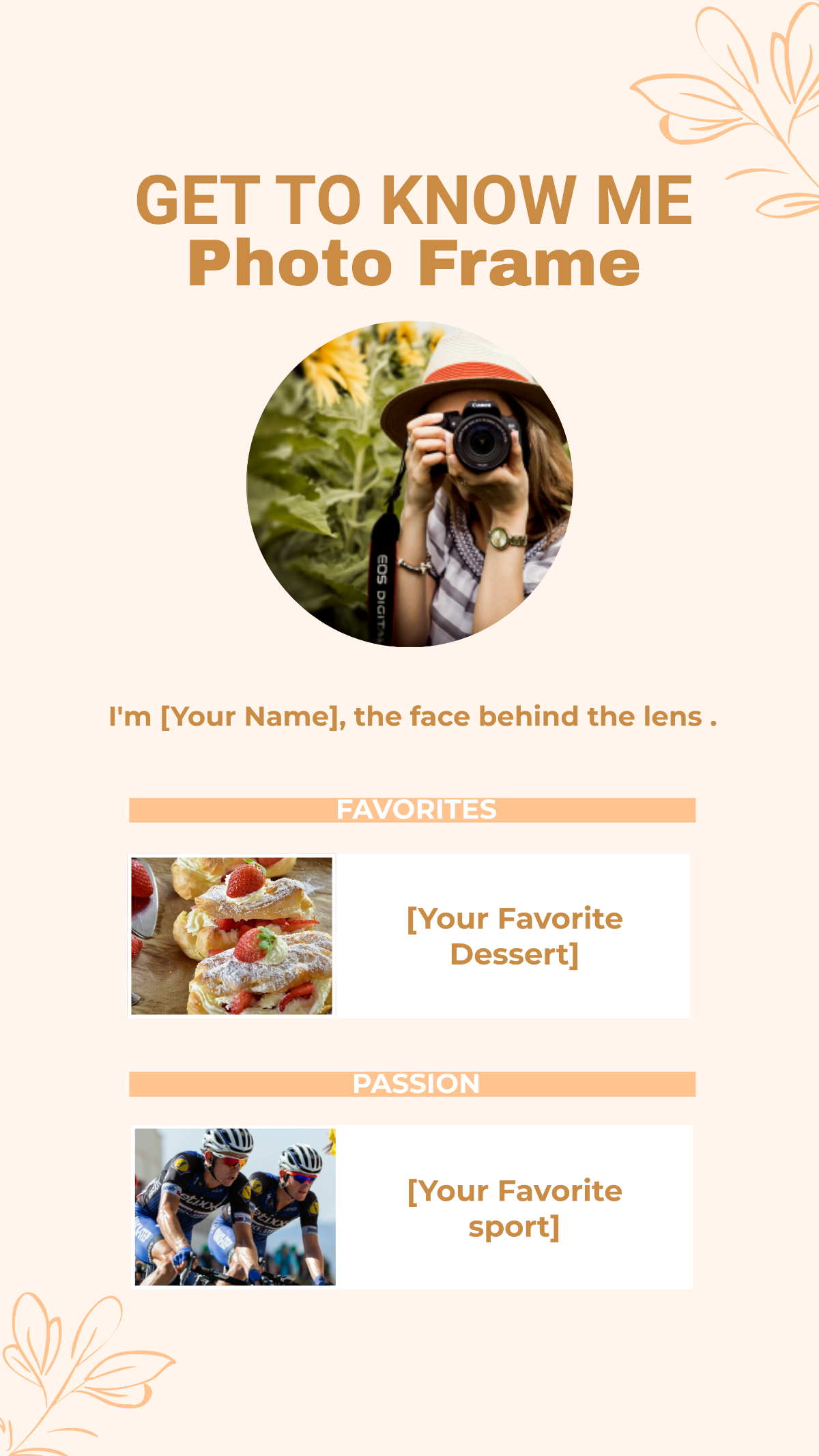 Free Photo Frame Get to Know Me Instagram Story Template