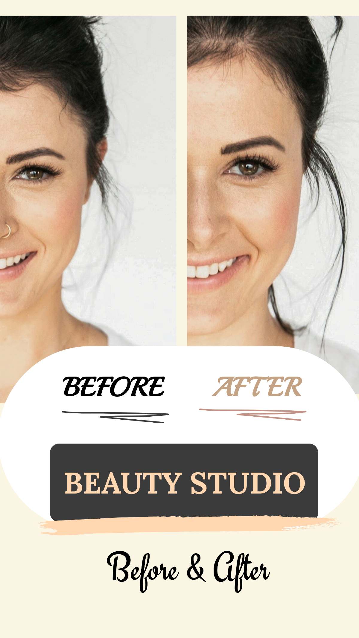 Free Beauty Studio Before and After Pinterest Pin
