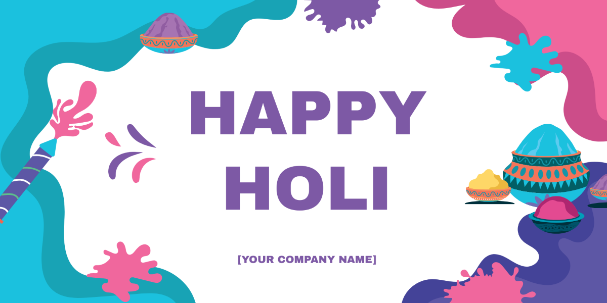 Happy Holi X Post Template