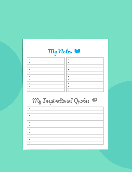 Creative Planner Template Example