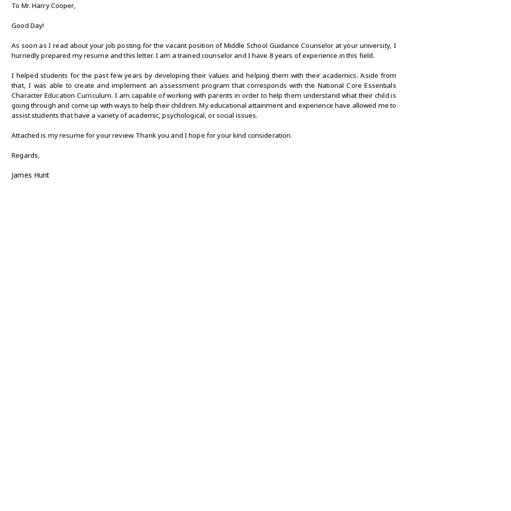 Free Middle School Guidance Counselor Cover Letter Template.jpe