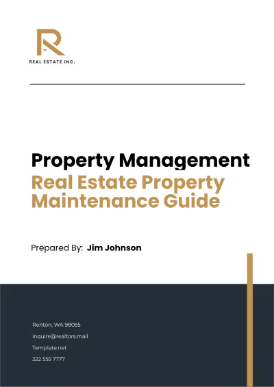 Free Real Estate Property Maintenance Guide Template to Edit Online