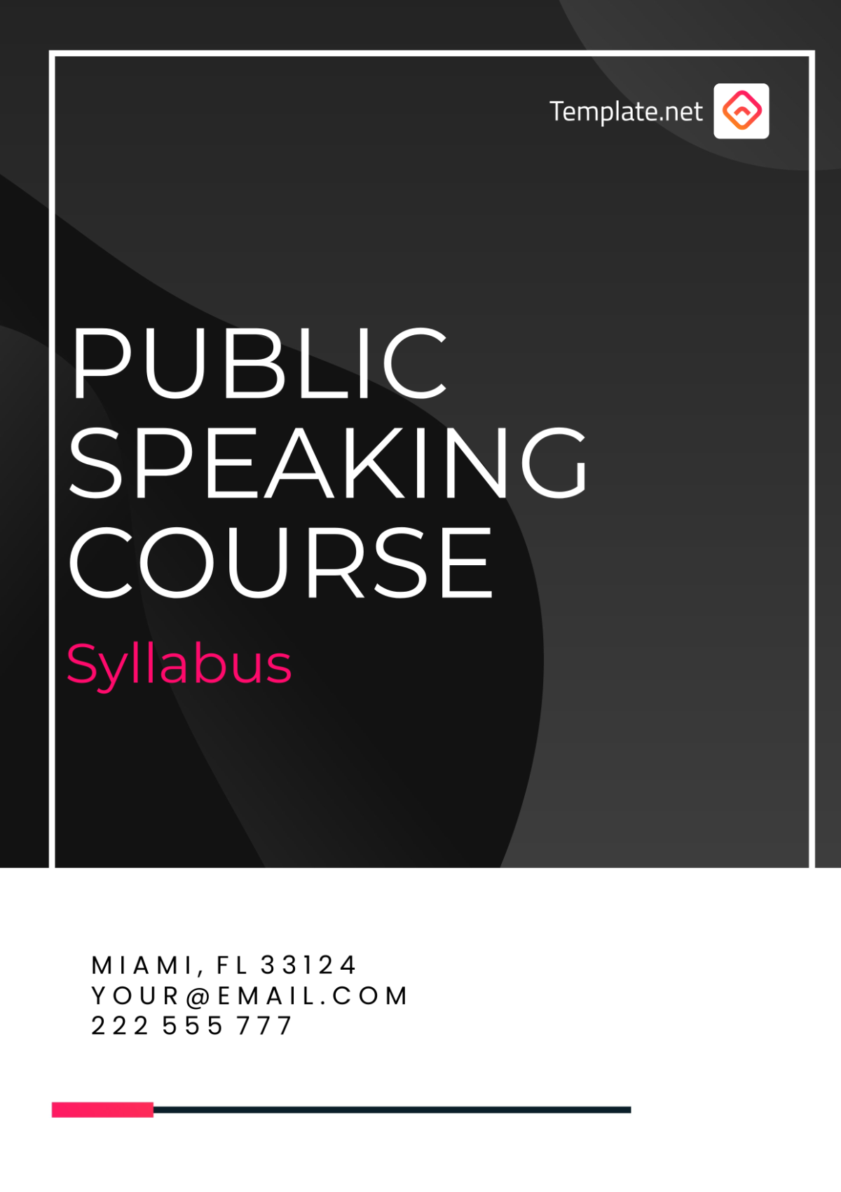 Public Speaking Course Syllabus Template
