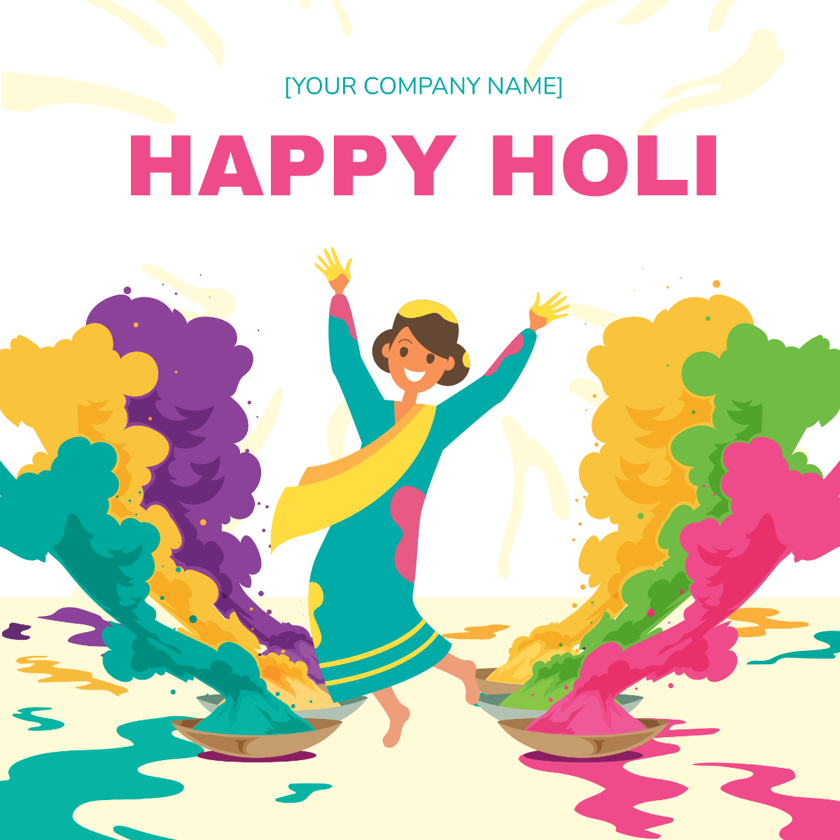 Free Happy Holi Festival Instagram Post Template