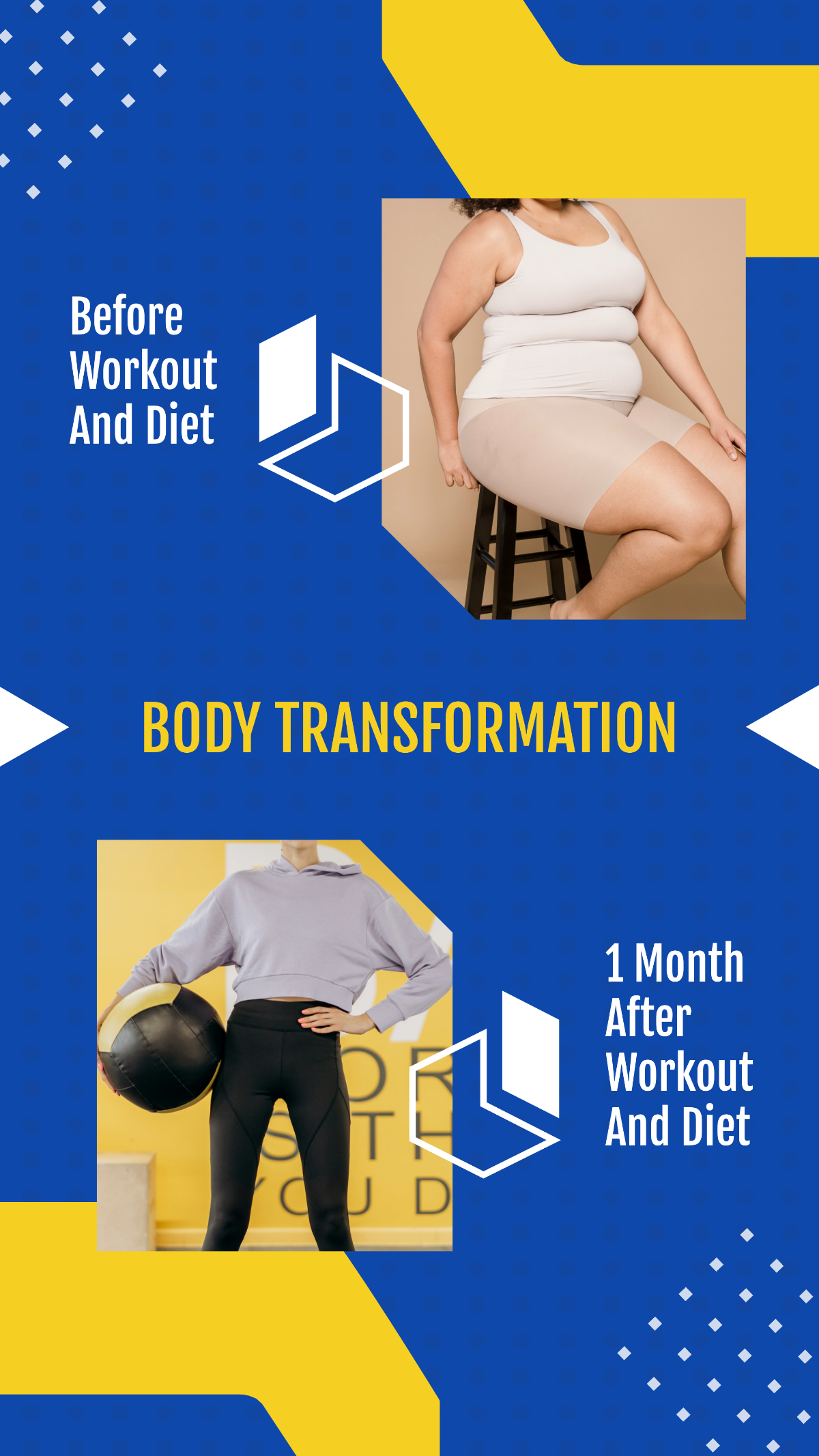 Free Body Transformation Before and After Instagram Template