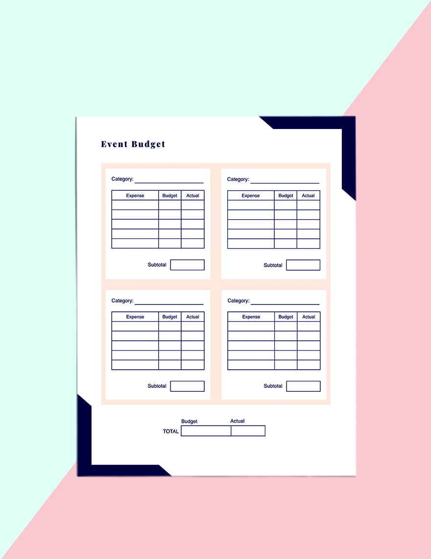 Printable Event Planner template Download